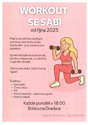 Cvičení - každé pondělí v 18:00 v Brklovně ve Dnešicích 1